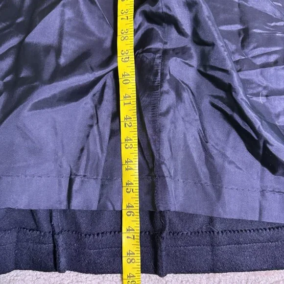 Vtg Lorovi Black Wool Coat Cape Collar Trim Elegant Overcoat Check Measurements - Picture 11 of 11